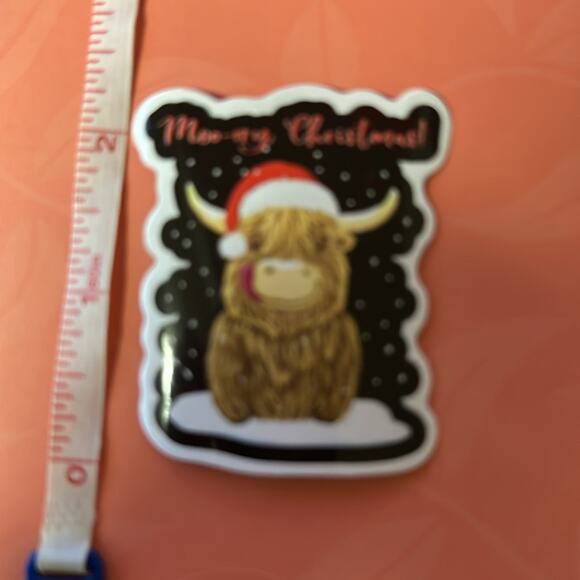 Highland Cow Sticker Moo-rry Christmas - Picture 2 of 4
